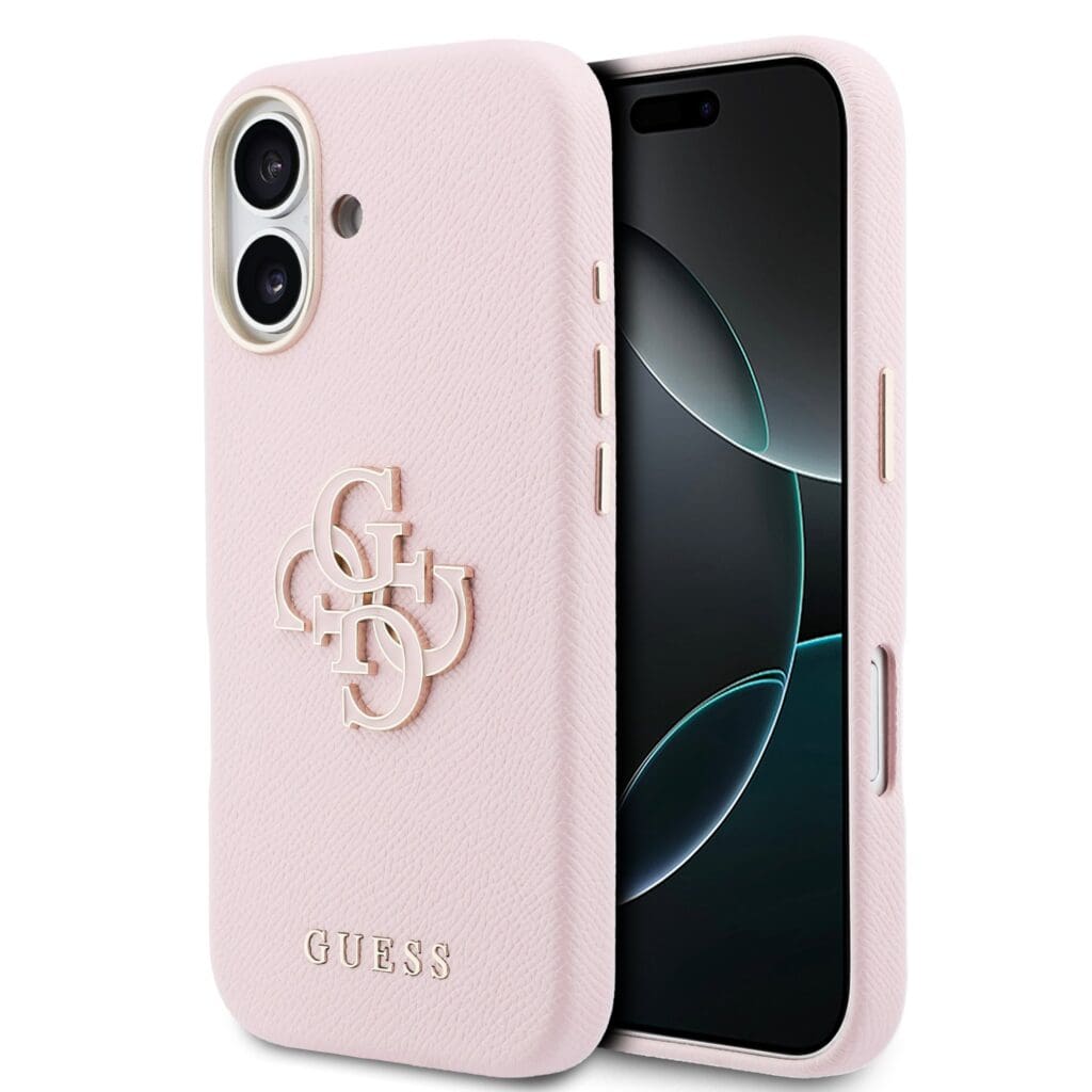Guess PU Resin Logo Pink Tok iPhone 17