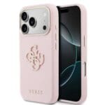 Guess PU Resin Logo Pink Tok iPhone 17 Pro