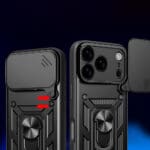 Hybrid Armor Camshield With Stand And Camera Black iPhone 17 Pro Max Tok