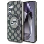 Karl Lagerfeld Button Karl & Choupette Heads On KL Pattern MagSafe Samsung Galaxy Samsung Galaxy S25 Tok