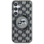 Karl Lagerfeld Button Karl & Choupette Heads On KL Pattern MagSafe Samsung Galaxy Samsung Galaxy S25 Tok