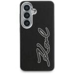 Karl Lagerfeld Grained Signature Metal Resin Logo black Samsung Galaxy S26 Tok