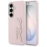 Karl Lagerfeld Grained Signature Metal Resin Logo pink Samsung Galaxy S26 Tok