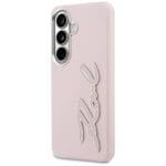 Karl Lagerfeld Grained Signature Metal Resin Logo pink Samsung Galaxy S26 Tok
