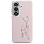 Karl Lagerfeld Grained Signature Metal Resin Logo pink Samsung Galaxy S26 Tok
