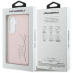 Karl Lagerfeld Grained Signature Metal Resin Logo pink Samsung Galaxy S26 Tok