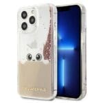 Karl Lagerfeld KLHCP13LPABGNU iPhone pink Hardcase PEEK A BOO Liquid Glitter iPhone 13 Pro Tok