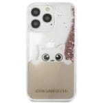 Karl Lagerfeld KLHCP13LPABGNU iPhone pink Hardcase PEEK A BOO Liquid Glitter iPhone 13 Pro Tok