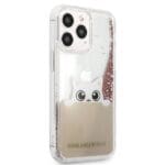 Karl Lagerfeld KLHCP13LPABGNU iPhone pink Hardcase PEEK A BOO Liquid Glitter iPhone 13 Pro Tok