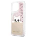 Karl Lagerfeld KLHCP13LPABGNU iPhone pink Hardcase PEEK A BOO Liquid Glitter iPhone 13 Pro Tok