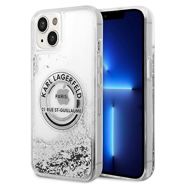 Karl Lagerfeld KLHCP14MLCRSGRS silver Hardcase Liquid Glitter R iPhone 14 Plus / 15 Plus Tok