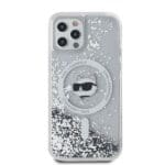 Karl Lagerfeld KLHMP12MLGCHSGH Hardcase transparent Liquid Glitter Choupette He iPhone 12 / 12 Pro Tok
