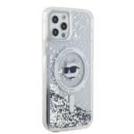 Karl Lagerfeld KLHMP12MLGCHSGH Hardcase transparent Liquid Glitter Choupette He iPhone 12 / 12 Pro Tok