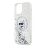 Karl Lagerfeld KLHMP12MLGCHSGH Hardcase transparent Liquid Glitter Choupette He iPhone 12 / 12 Pro Tok