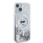 Karl Lagerfeld KLHMP13MLGCHSGH Hardcase transparent Liquid Glitter Choupette Head Mags iPhone 13 Tok