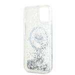Karl Lagerfeld KLHMP13MLGCHSGH Hardcase transparent Liquid Glitter Choupette Head Mags iPhone 13 Tok