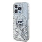 Karl Lagerfeld KLHMP13XLGCHSGH Hardcase transparent Liquid Glitter Choupette H iPhone 13 Pro Max Tok