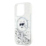 Karl Lagerfeld KLHMP13XLGCHSGH Hardcase transparent Liquid Glitter Choupette H iPhone 13 Pro Max Tok