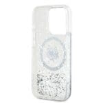 Karl Lagerfeld KLHMP14LLGCHSGH Hardcase transparent Liquid Glitter Choupette Head iPhone 14 Pro Tok