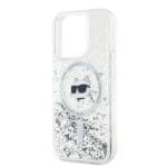 Karl Lagerfeld KLHMP14XLGCHSGH Hardcase transparent Liquid Glitter Choupette H iPhone 14 Pro Max Tok