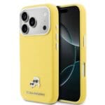 Karl Lagerfeld PU Karl and Choupette Heads Pins MagSafe Yellow Tok iPhone 17 Pro