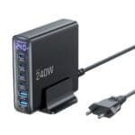 Tech-Protect Dc 240 W Gan 6 Port Desktop Charger Pd 240 W / Qc 3.0 Black