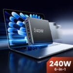 Tech-Protect Dc 240 W Gan 6 Port Desktop Charger Pd 240 W / Qc 3.0 Black