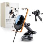 Tech-Protect V21 Magnetic MagSafe Dashboard & Vent Car Mount Wireless Charger 25W Qi2.2 Black