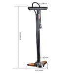 Rockbros Gp6532B Floor Pump With Pressure Gauge Black And Orange