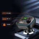 Tech-Protect Cc07 3 Port Car Charger PD 54W + Transmiter FM Bluetooth Black