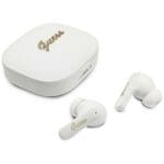 Earphone TWS Guess Script Metal Logo Wireless Headphones white