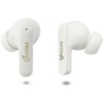 Earphone TWS Guess Script Metal Logo Wireless Headphones white