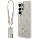 Guess 4G Big Rhinestone Triangle Strap MagSafe pink Samsung Galaxy S26 Ultra Tok